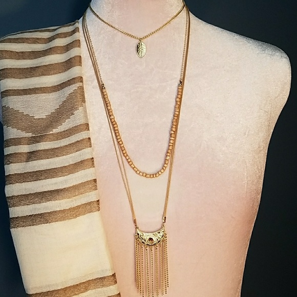Jewelry Nwt Beautiful 3 Tiered Gold Necklace Poshmark